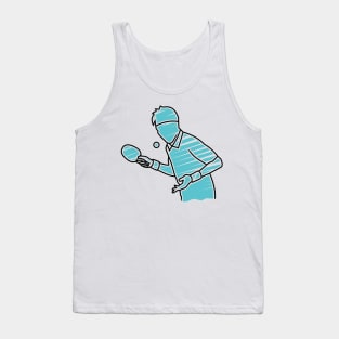 silhouette of table tennis player Tank Top